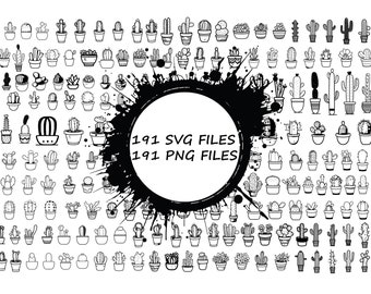 CACTUS SVG Bundle, CACTUS Clipart, Cactus Svg Cut Files per Cricut, Succulent Svg, Cactus Silhouette