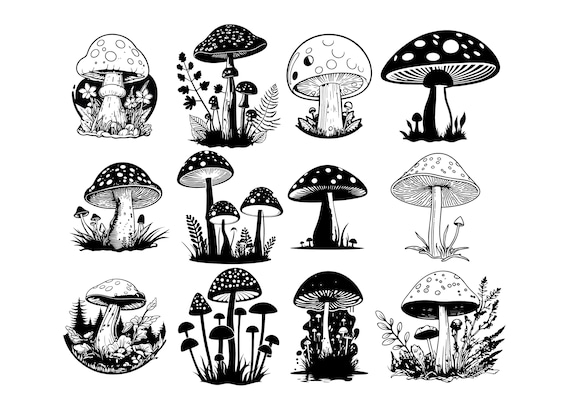 MUSHROOM SVG, MUSHROOM Clipart, Mushroom Svg cut files for Cricut, Fungi Svg Cut Files