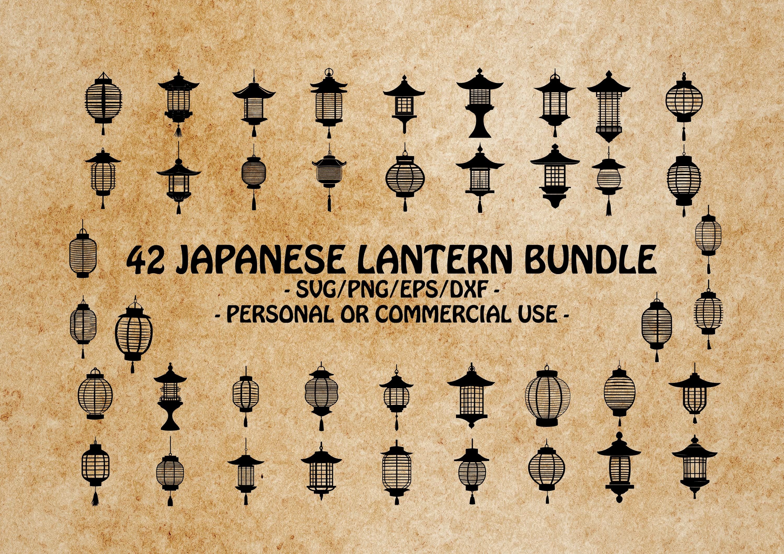 JAPANESE LANTERN SVG, Asian Decor Clipart, Japanese Lantern Design Svg Files For Cricut, Zen-Inspired Artwork