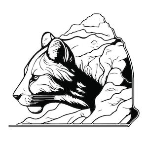 COUGAR HEAD SVG, Cougar Clipart, Cougar Head Svg Cut File For Cricut, Mountain Lion Svg