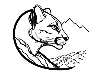 COUGAR HEAD SVG, Cougar Clipart, Cougar Head Svg Plik do cięcia dla Cricut, Mountain Lion Svg