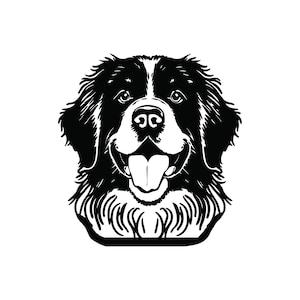 NEWFOUNDLAND HEAD SVG, Newfoundland Dog Head Clipart, Newfoundland Dog Head Svg Files For Cricut