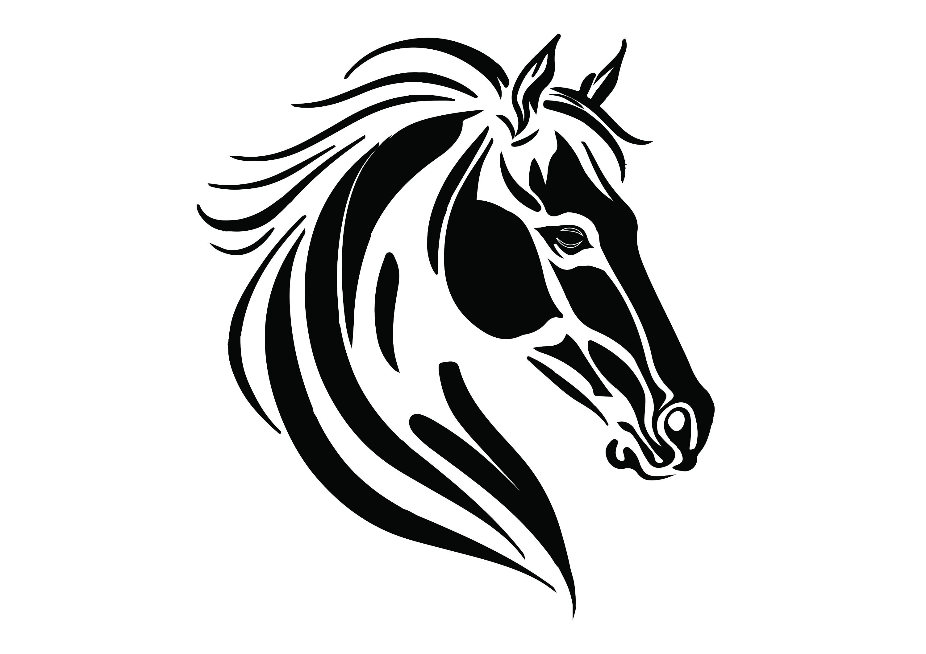 Silhouette of horse simple tattoo tribal Vector Image