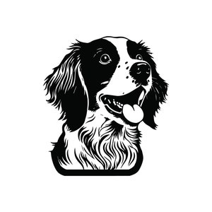 TESTA DI SPANIEL BRETAGNA Svg, testa di Spaniel Bretagno Clipart, testa di cane Spaniel Bretagno Svg File per Cricut