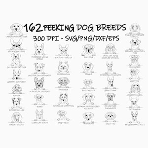 PEEKING DOG SVG, Peeking Dog Clipart, Peeking Dog Svg Files For Cricut, Peeking Dog Silhouette Svg