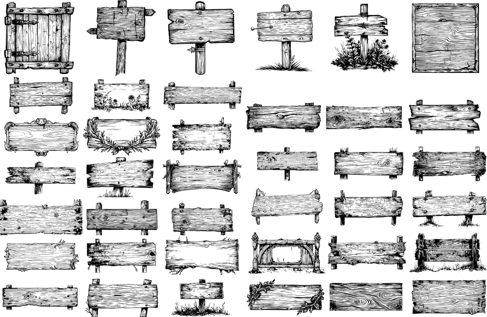 Rustic Sign Svg WOOD SIGN SVG, Rustic Slab Clipart, Farmhouse Sign Design Svg Files for ...