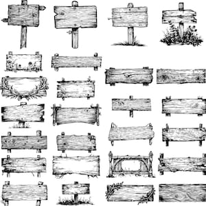 WOOD SIGN SVG, Rustic Slab Clipart, Farmhouse Sign Design Svg Files for ...