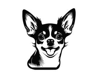 CHIHUAHUA HEAD SVG, Chihuahua Head Clipart, Chihuahua Head Svg Files For Cricut