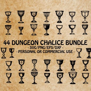 DUNGEON CHALICE SVG, Fantasy Kelch Clipart, mittelalterliche Kelch-Design-Svg-Dateien für Cricut, verzierte Cup-Schablone