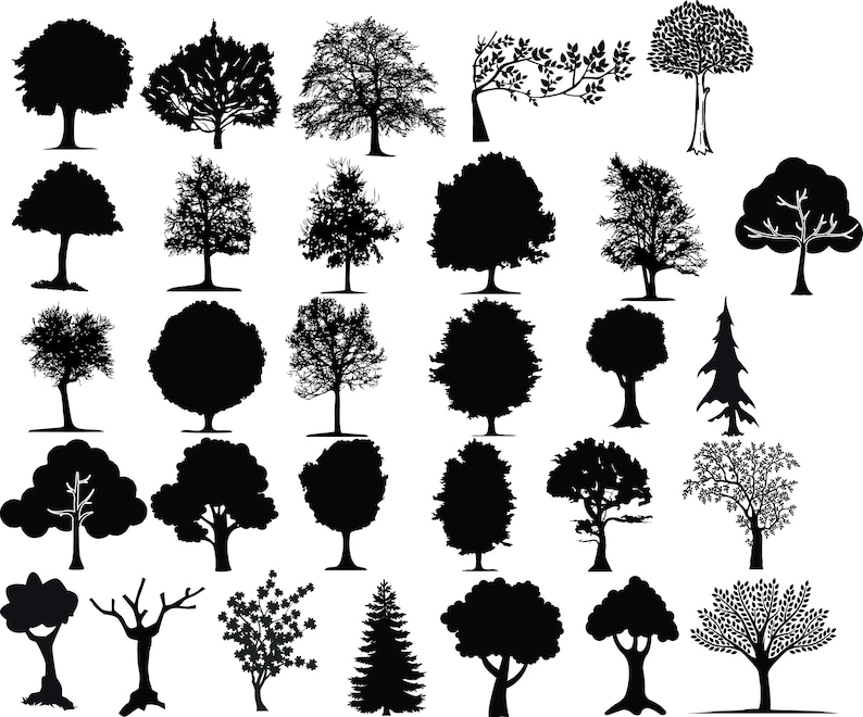 Download TREE SILHOUETTE SVG Bundle Tree Cut Files for Cricut ...