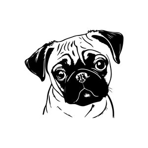 PUG SVG, PUG Clipart, Pug Svg Files For Cricut, Pug Silhouette Svg, Dog svg