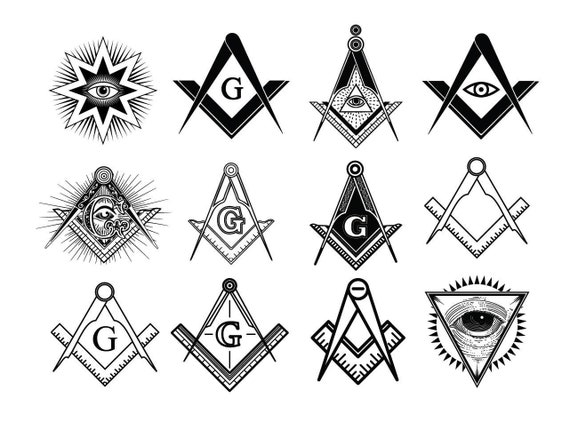 Digital files: 3-Pack Freemason Square and Compasses * CRICUT Silhouette Cameo * Instant Download png,eps,jpg SVG,PSD