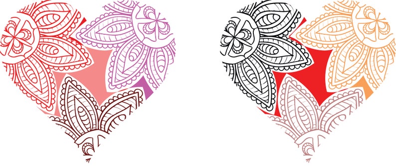 Download Mandala Heart SVG Valentine's Day SVG Love Silhouette | Etsy