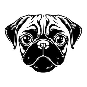PUG SVG, PUG Clipart, Pug Svg Files For Cricut, Pug Silhouette Svg, Dog svg