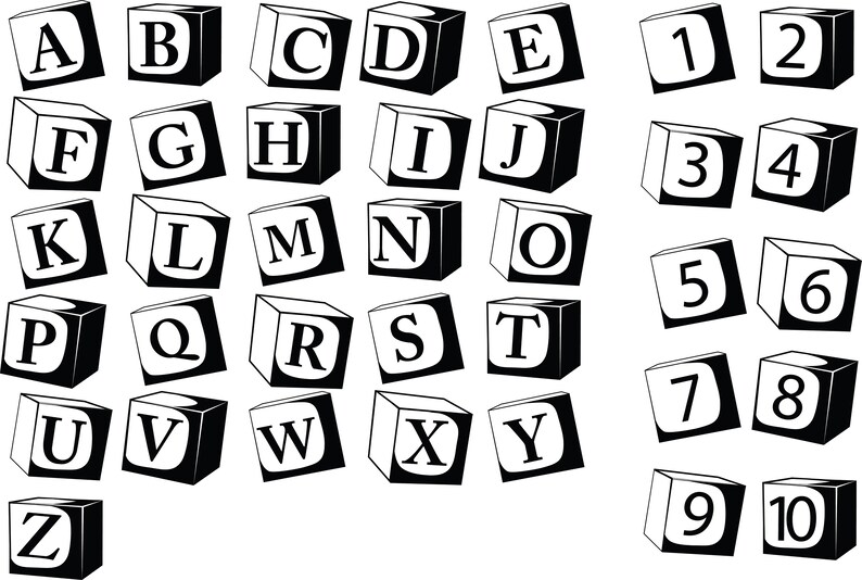 BUILDING BLOCKS SVG File Block Svg Alphabet Files Building Etsy