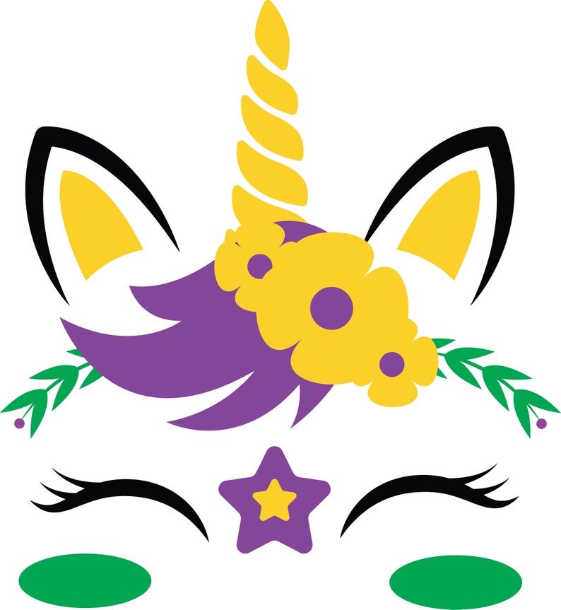 Download MARDI GRAS UNICORN Svg Files Mardi Gras Unicorn Clipart | Etsy