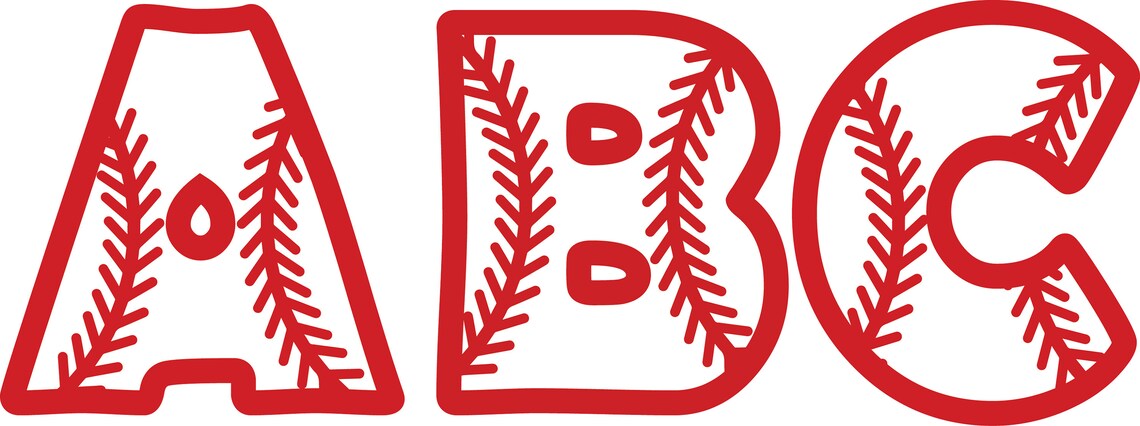 BASEBALL ALPHABET SVG Files Baseball Alphabet Clipart - Etsy