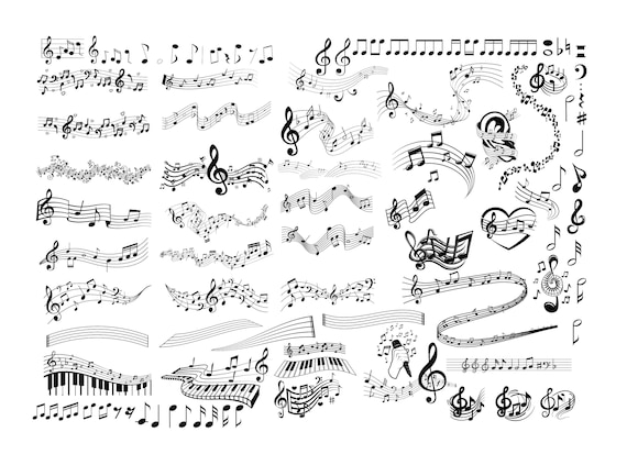 MUSICAL NOTES SVG, Musical Notes Clipart, Music Notes Svg, Musical notes svg files for Cricut