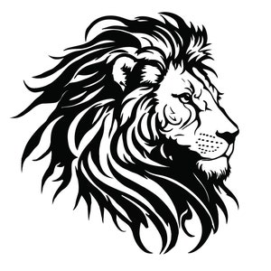 CABEÇA DE LEÃO SVG, Cabeça de leão Svg, Clipart de leão, Arquivo de corte Svg de cabeça de leão para Cricut, Rosto de leão svg