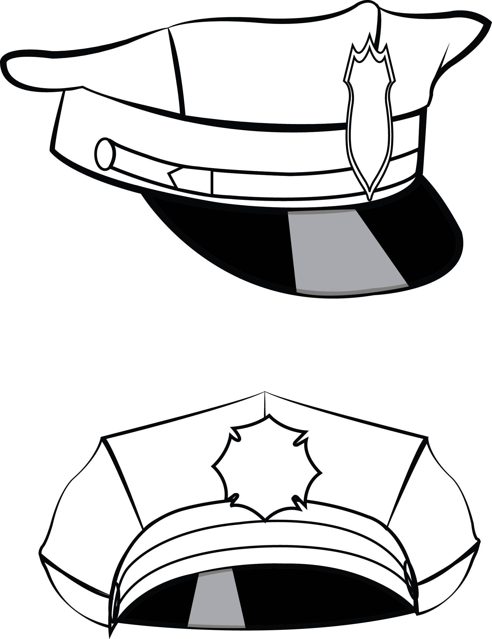 police hat clipart black and white