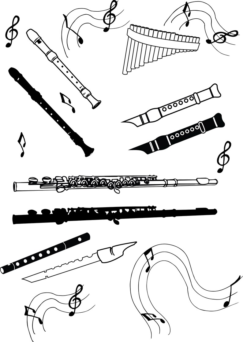 Flute SVG Flute Clipart SVG Flute Clip Art Cricut Etsy