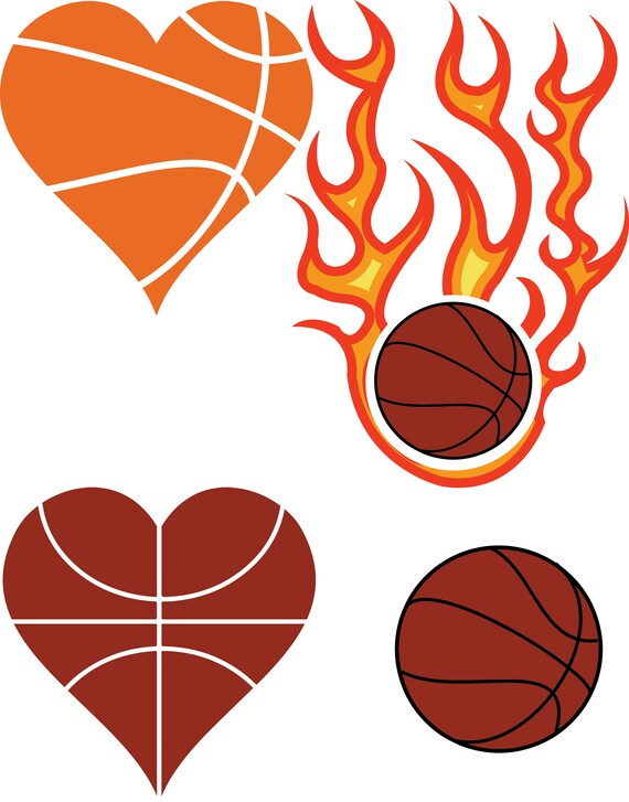 Basketball Heart, Basketball SVG, Basketball SVG Files, Heart Svg