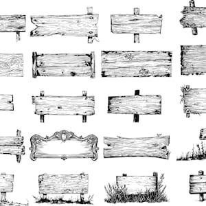 WOOD SIGN SVG, Rustic Slab Clipart, Farmhouse Sign Design Svg Files for ...