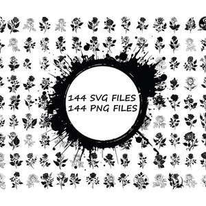 ROSE SVG Bundel, ROZEN Svg Bundel, Rose Clipart Bundel, Rose Svg cut bestanden voor Cricut, Flowers Svg Cut