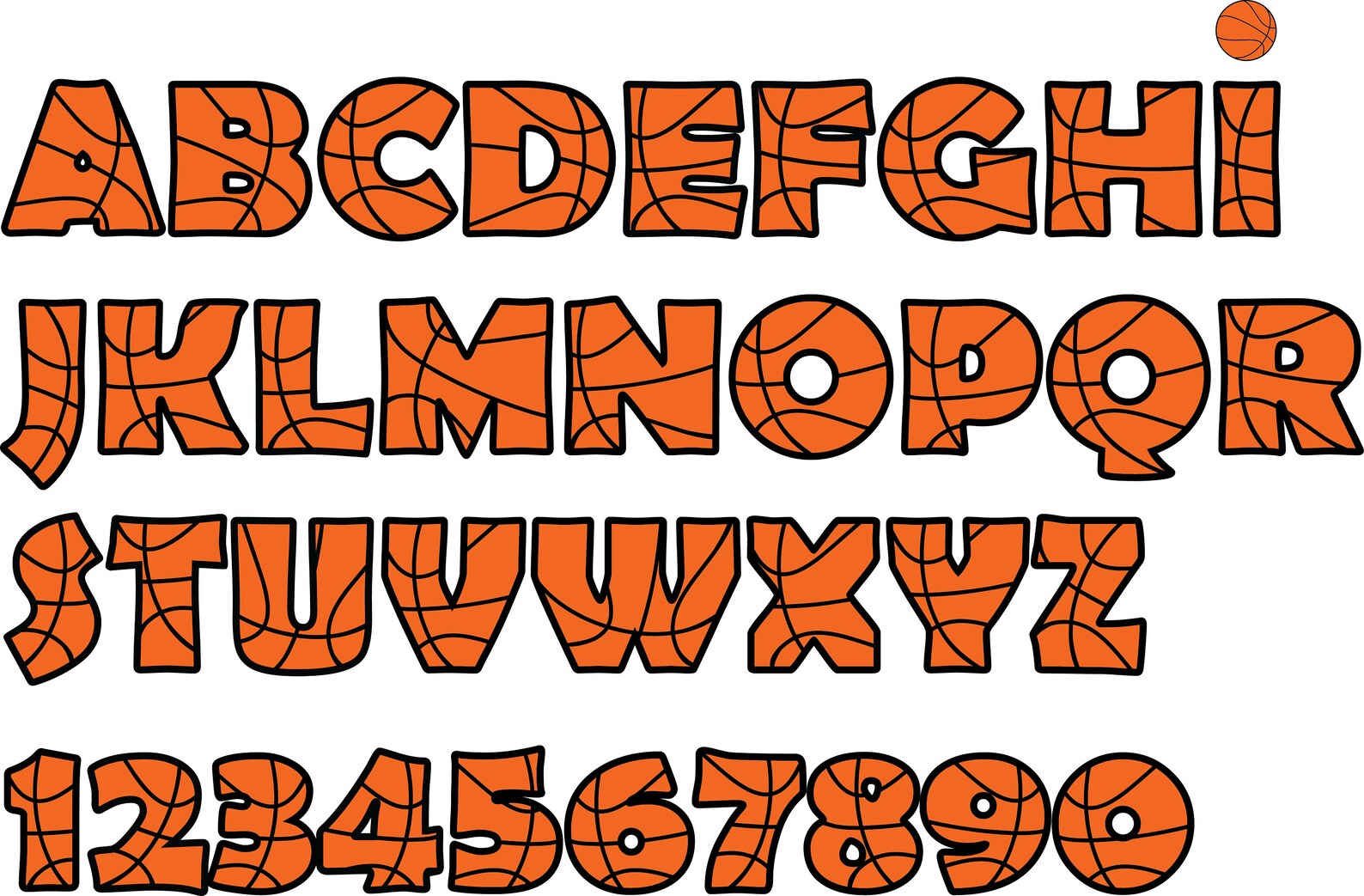 BASKETBALL ALPHABET SVG Files Basketball Alphabet Clipart Etsy