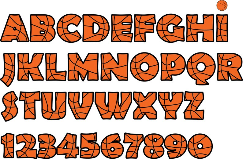 BASKETBALL ALPHABET SVG Files Basketball Alphabet Clipart | Etsy