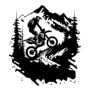 MOTOCROSS RIDER SVG, Motocross Rider Svg Files For Cricut, Motocross Rider Clipart, Mountain Svg