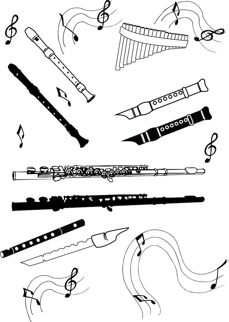 Flute SVG Flute Clipart SVG Flute Clip Art Cricut Etsy