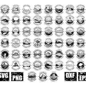 USA NATIONAL PARKS Alle 63, Nationalparks svg Cut Files, amerikanische Nationalparks Lasergravur Files