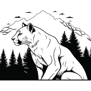 TÊTE DE COUGAR SVG, Clipart de couguar, tête de couguar fichier coupe Svg pour Cricut, Svg de couguar