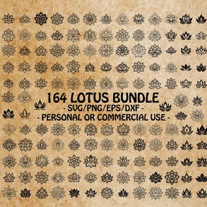 LOTUS SVG, LOTUS pacifico Svg, file Svg Zen Lotus Design per Cricut, arte floreale meditativa