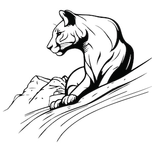 TÊTE DE COUGAR SVG, Clipart de couguar, tête de couguar fichier coupe Svg pour Cricut, Svg de couguar