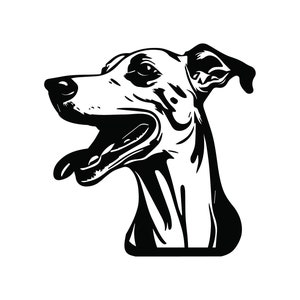 WHIPPET HEAD SVG, Whippet Head Clipart, Whippet Dog Head Svg Files For Cricut