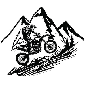 MOTOCROSS RIDER SVG, file Svg Motocross Rider per Cricut, Clipart Motocross Rider, Mountain Svg Cut