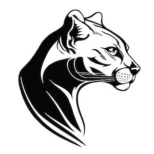 TÊTE DE COUGAR SVG, Clipart de couguar, tête de couguar fichier coupe Svg pour Cricut, Svg de couguar