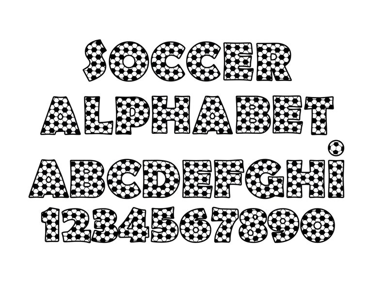 SOCCER ALPHABET SVG Files Soccer Alphabet Clipart Soccer Alphabet for Cricut Soccer Font
