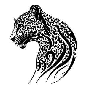 LEOPARD HEAD SVG, Leopard Clipart, Leopard Head Svg Cut-bestand voor Cricut, Leopard Face Svg