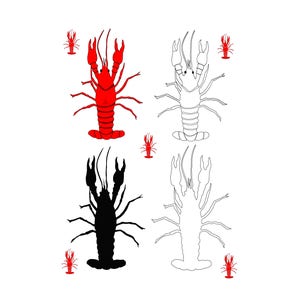 Crawfish, Cut File, Clip Art, SVG, Cricut, Silhouette Cameo, ScanNCut, Scrapbook, Louisiana, Cajun, Lobster, PNG, Crawfish Clipart, SVG File