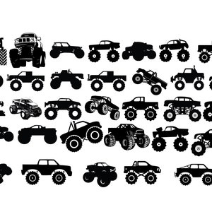 MONSTER TRUCK SVG, Clipart di monster truck, SVG di monster truck per Cricut, SVG fuoristrada, File di taglio di monster truck