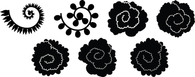 ROLLED FLOWER SVG Rolled Flowers Template Rolled Paper | Etsy