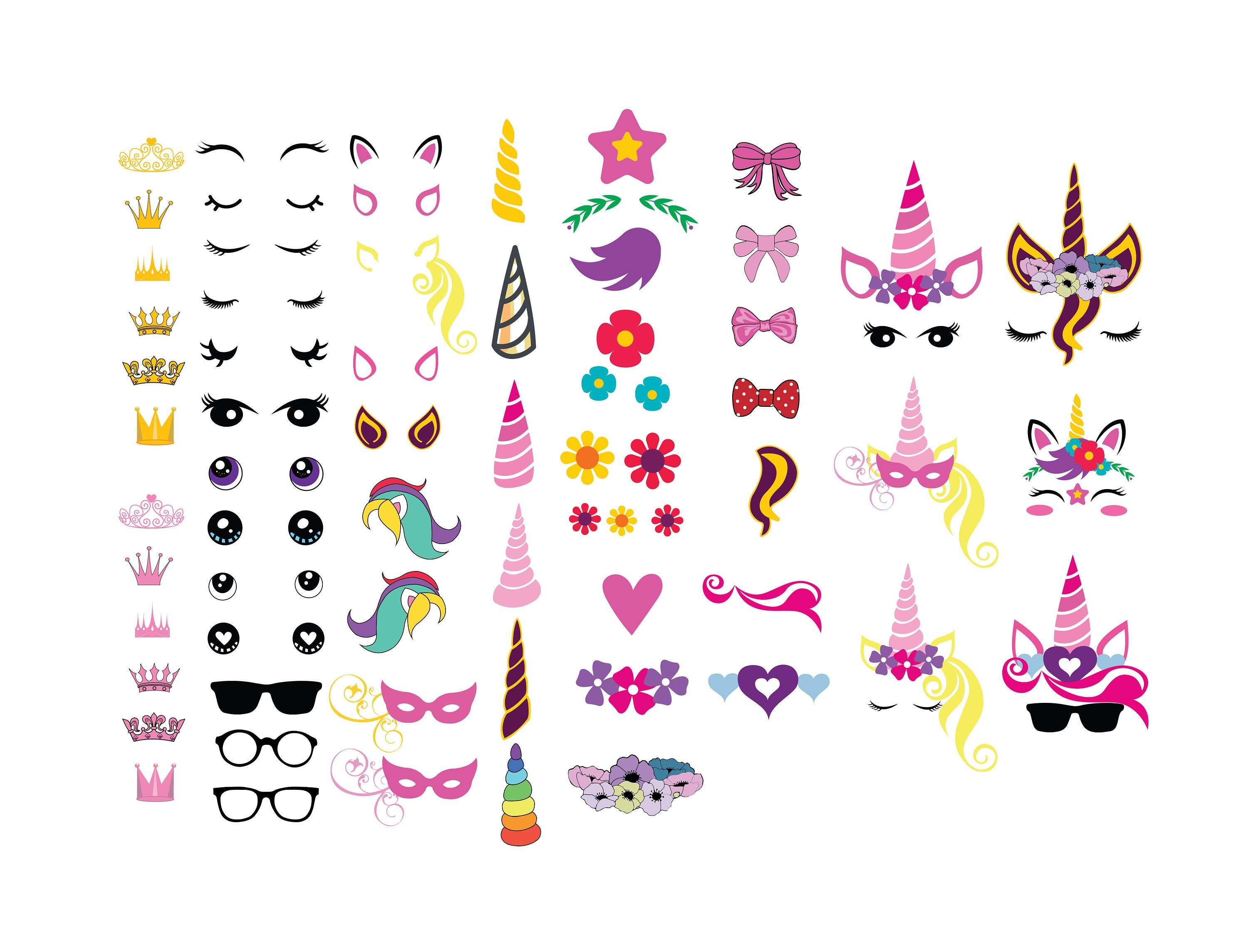 Download UNICORN KIT SVG Bundle Unicorn Kit Clipart Bundle Create | Etsy
