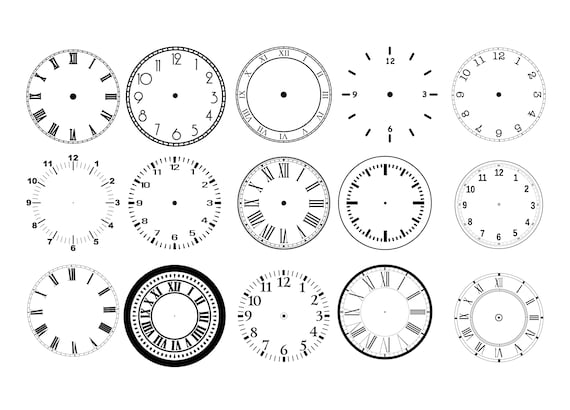Clock Face Svg Bundle Clock Face Clipart Clock Face Svg For Etsy