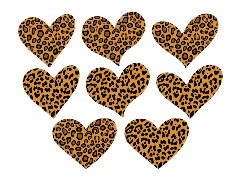 LEOPARD PRINT HEART Svg, Leopard print heart clipart, Valentine Svg, Valentine clipart, Leopard Heart Svg imagen 1