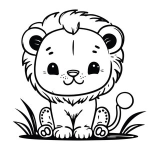 SŁODKI LEW SVG, Słodki Lew SVG, Słodki Lew Clipart, Słodki Lew SVG Plik Cięcia Dla Cricut