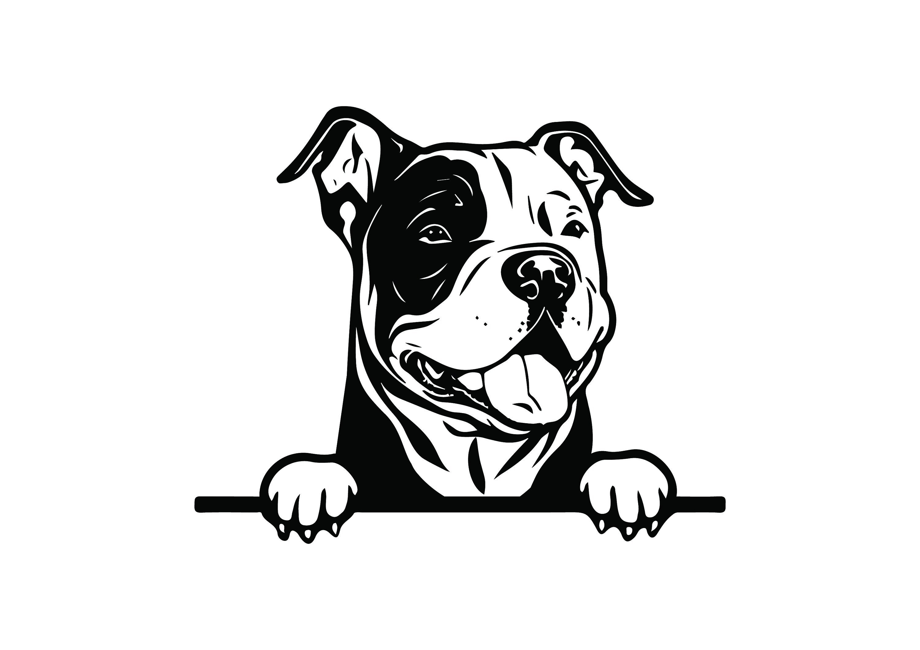 PEEKING AMERICAN BULLY Svg Peeking American Bully Clipart Etsy