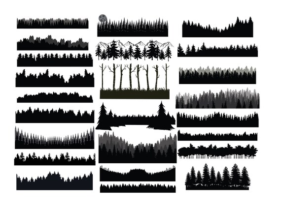 Forest Treeline Silhouette 3 - Openclipart